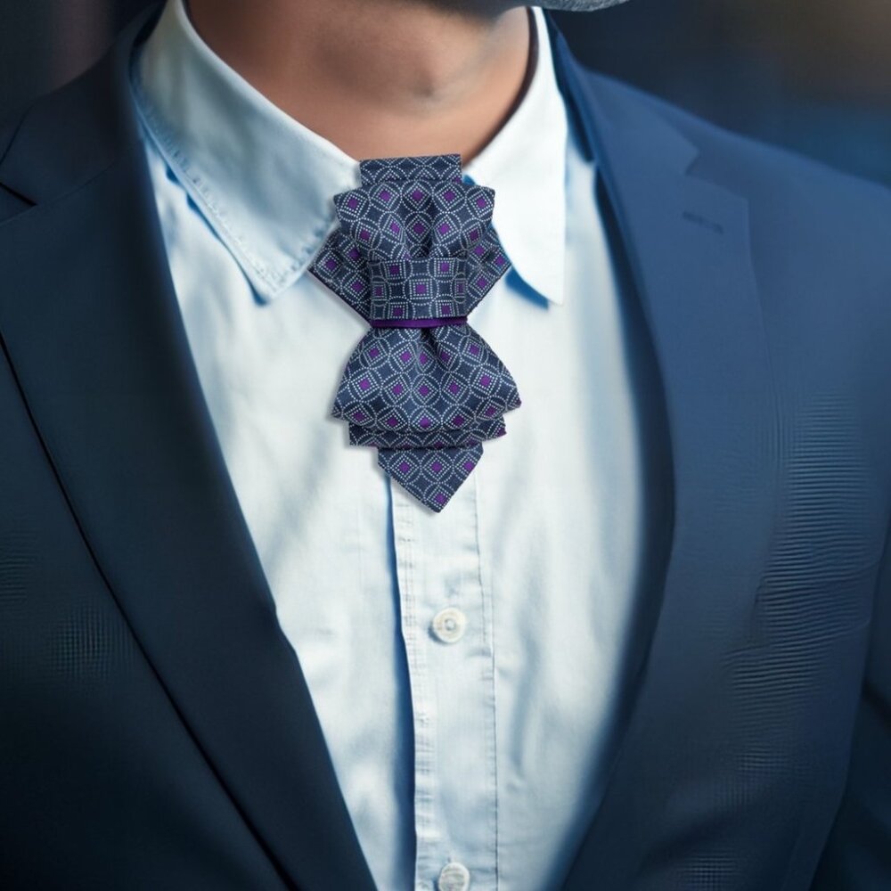 New unique BOW TIE blue purple - men, women, unisex